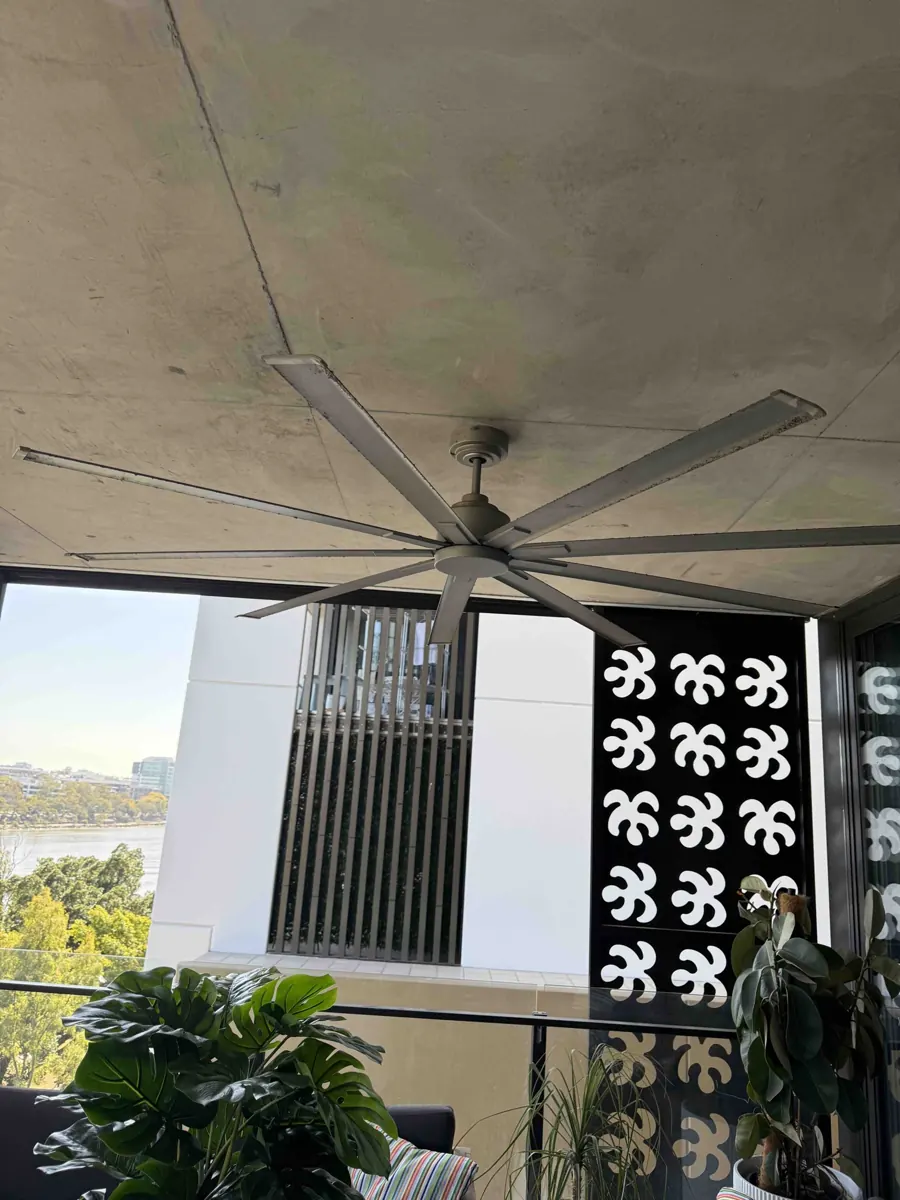 A 72-inch DC ceiling fan installed by M-Tech in a West End apartment, Brisbane