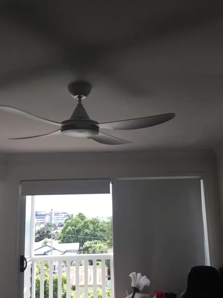 Wall-controlled ceiling fan replacing an old fan in Annerley