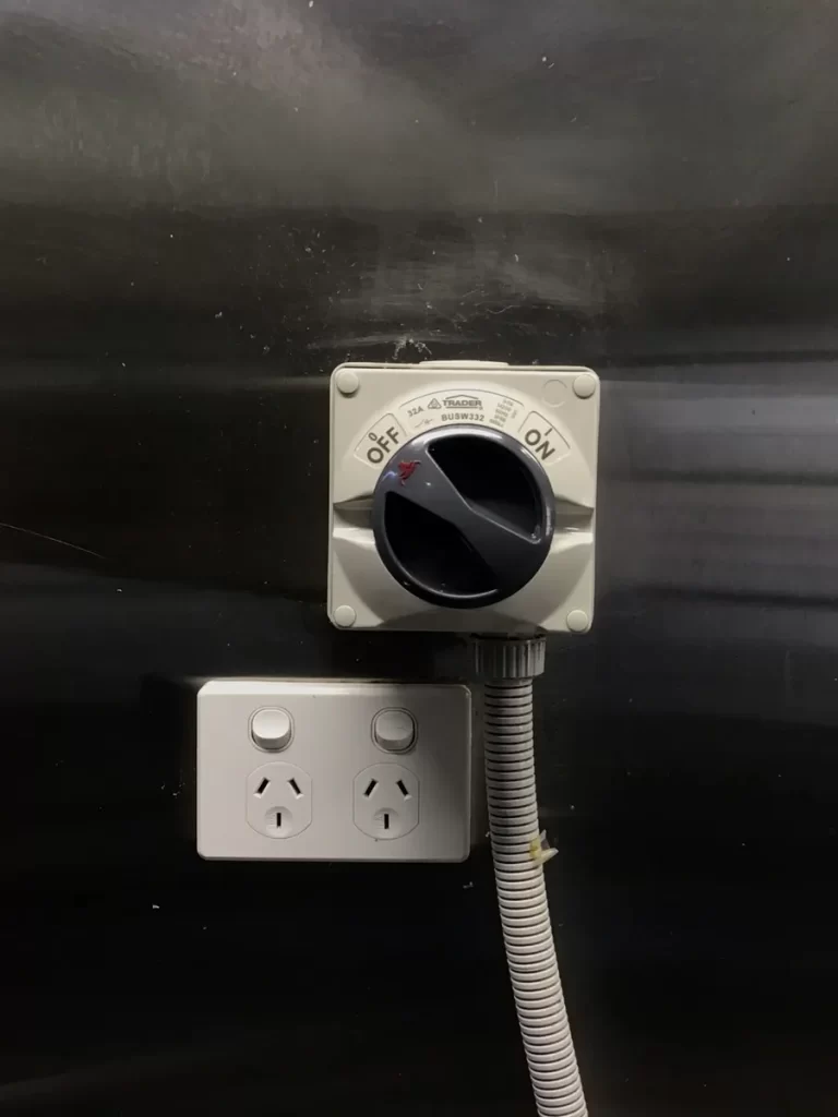 Norman Park electrician job: a new 32A isolator in a commercial kitchen after the old one cracked and sparked