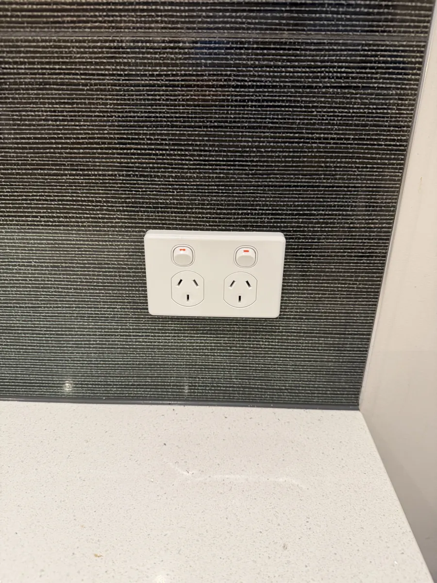 New double power point in a Norman Park kitchen, fitted by an electrician in our Brisbane southside service area