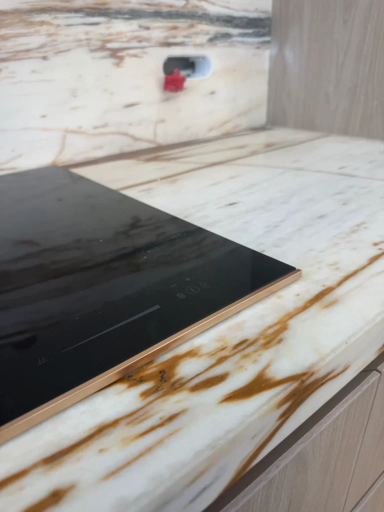 Kitchen lighting and electrical fit-off in a Brisbane home