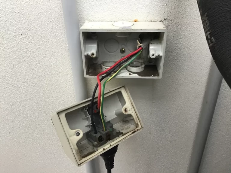Outdoor power point with water inside that was tripping the safety switch in Taringa, Brisbane