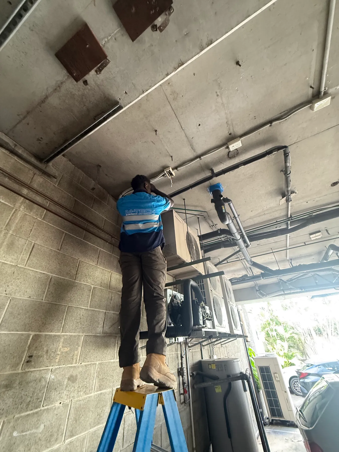 M-Tech electrician on site during renovation electrical work