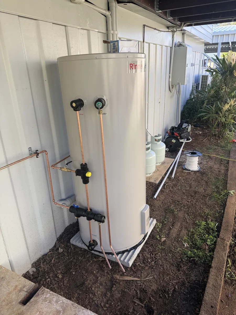 Rental property electrician job for a property management client in Alexandra Hills: hot water back on after a new circuit, isolator and RCBO
