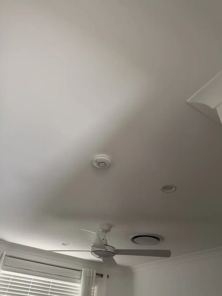 Bedroom smoke alarm added during a smoke alarm compliance upgrade in Tarragindi, Brisbane