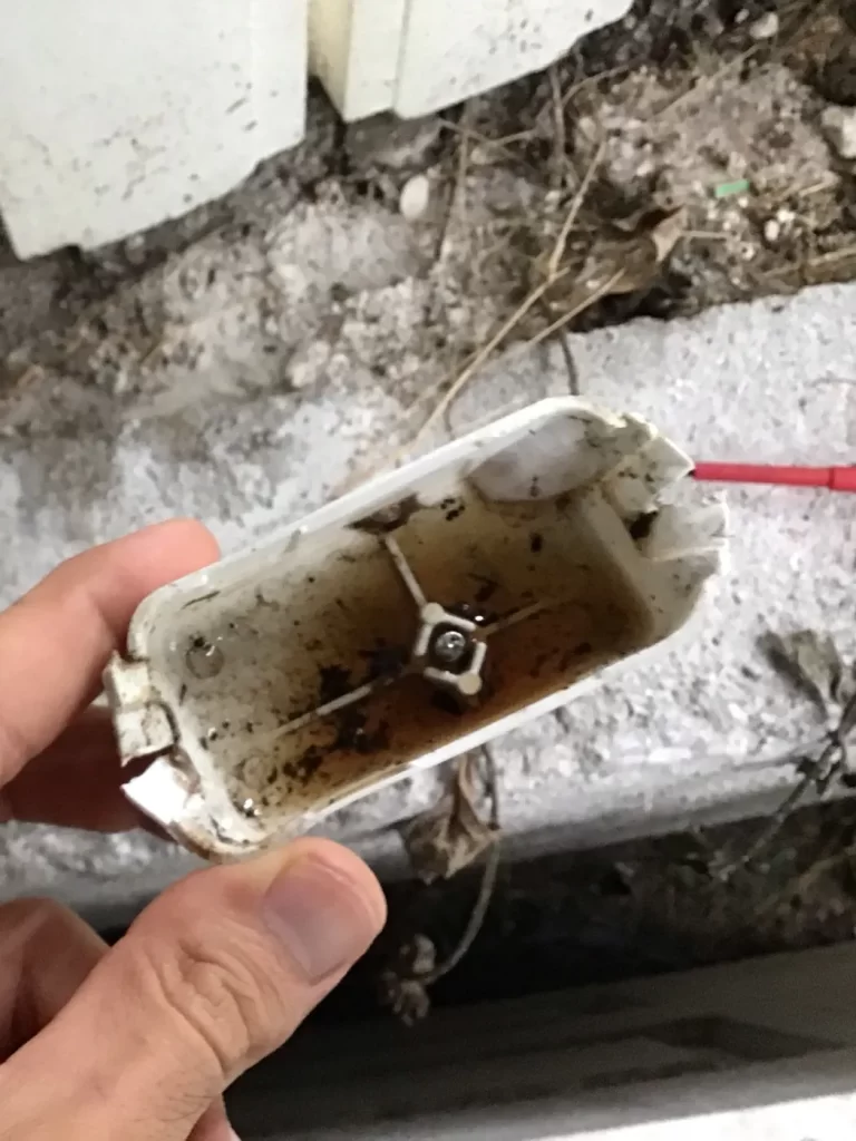 Water damaged power point that kept tripping the safety switch, Annerley, Brisbane