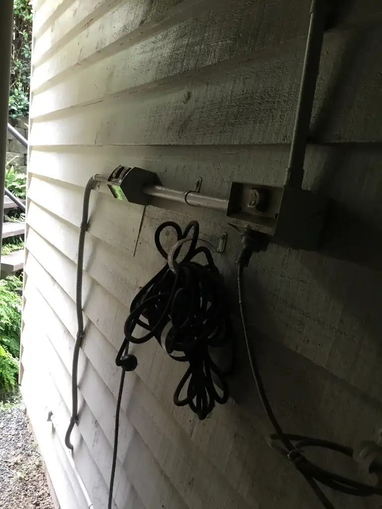 Water pump lead on an outdoor power point in Coorparoo, near Camp Hill, where our electrician traced a hot water trip