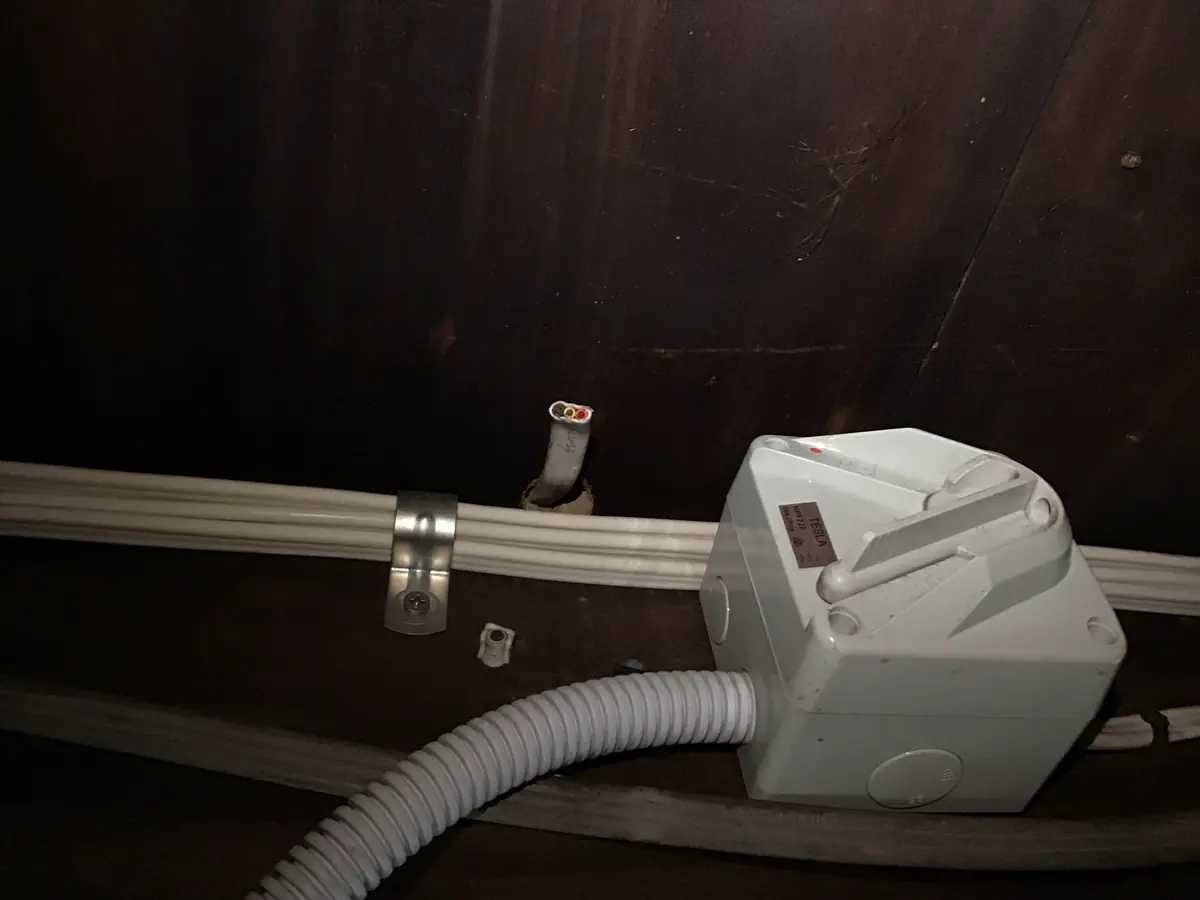 Weatherproof power point under a Queenslander in Annerley, dried out and retested